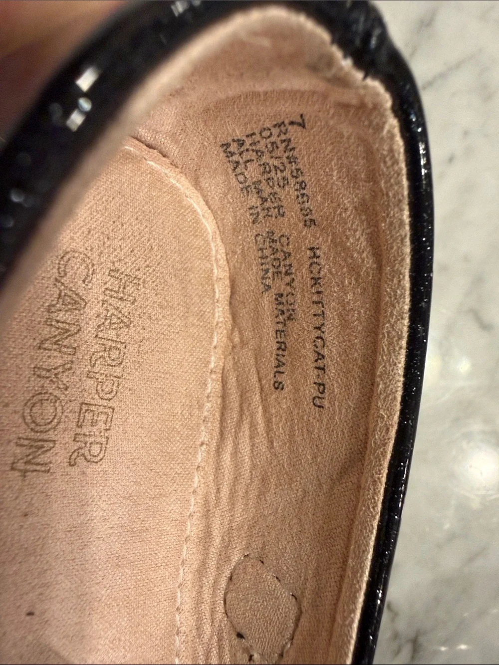 Harper Canyon Black Glitter Cat Mary Janes with Pink Accent